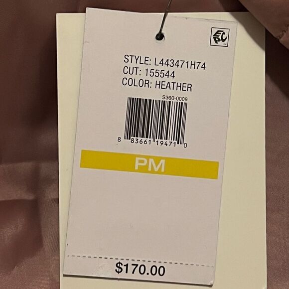 London Fog Hooded Box Quilt Coat Hooded Heather Pink Petite Medium NWT - Picture 9 of 9